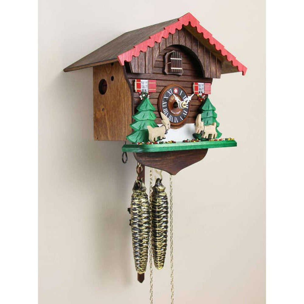 Goats At Play Chalet Cuckoo Clock-2