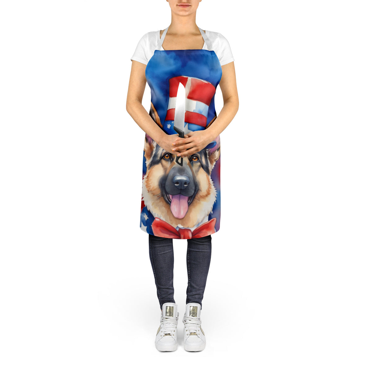German Shepherd Patriotic American Apron-4