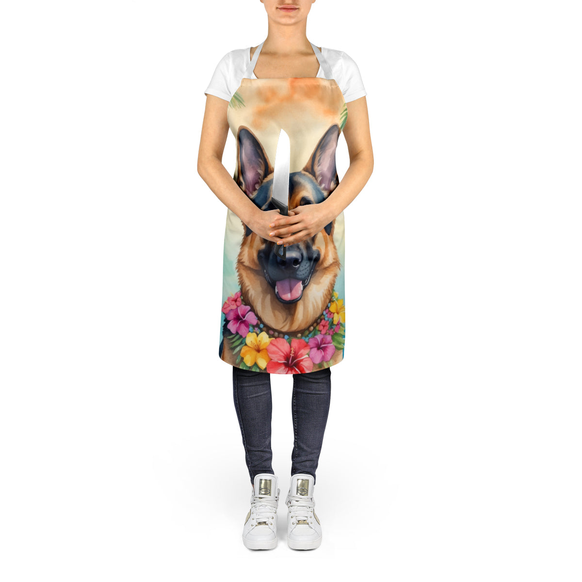 German Shepherd Luau Apron-4