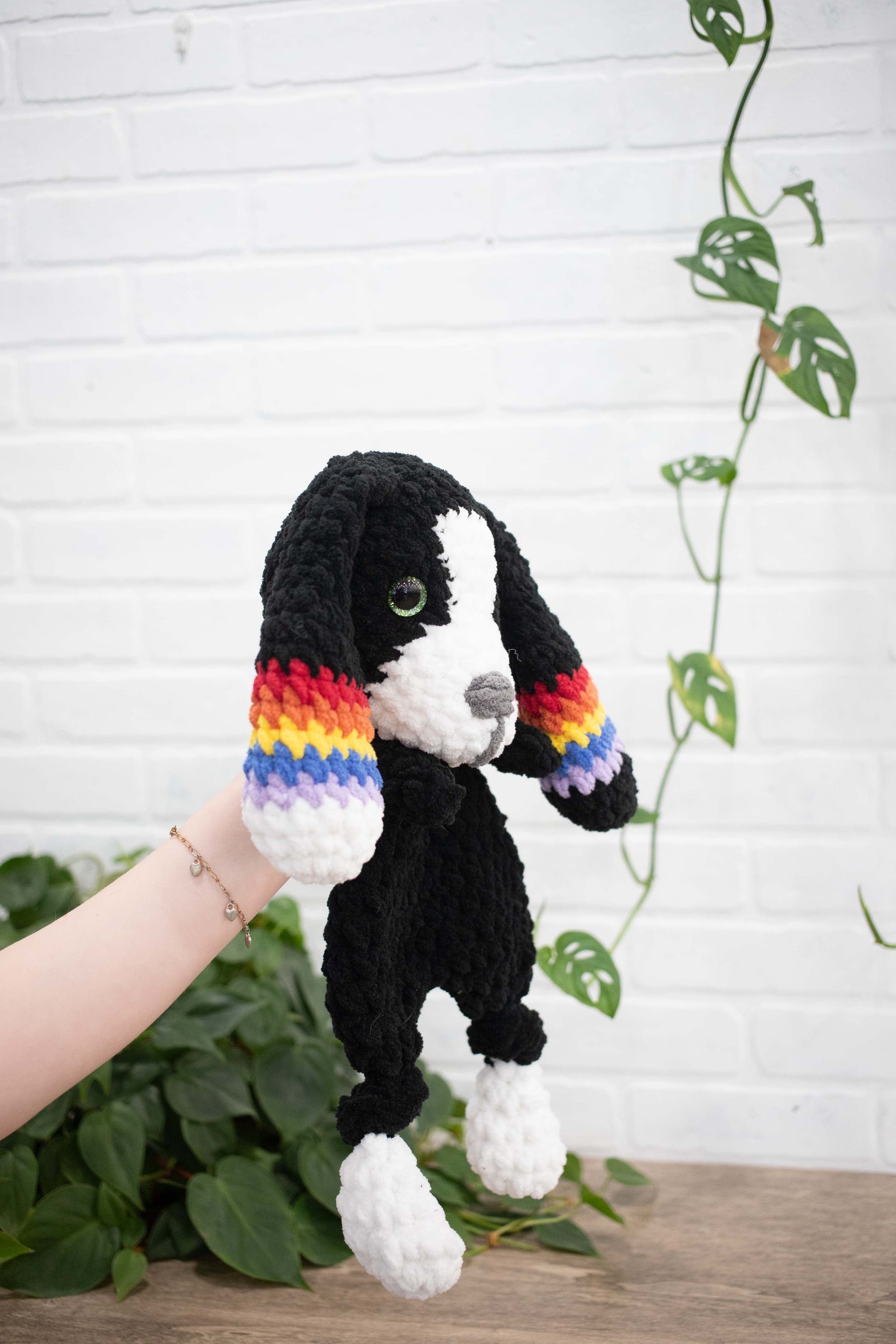 Crochet Puppy Dog Lovey, Crochet Stuffed Animal, Amigurumi Puppy Snuggler-3