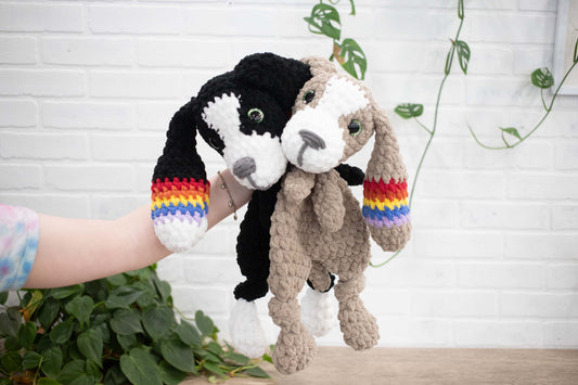 Crochet Puppy Dog Lovey, Crochet Stuffed Animal, Amigurumi Puppy Snuggler-0