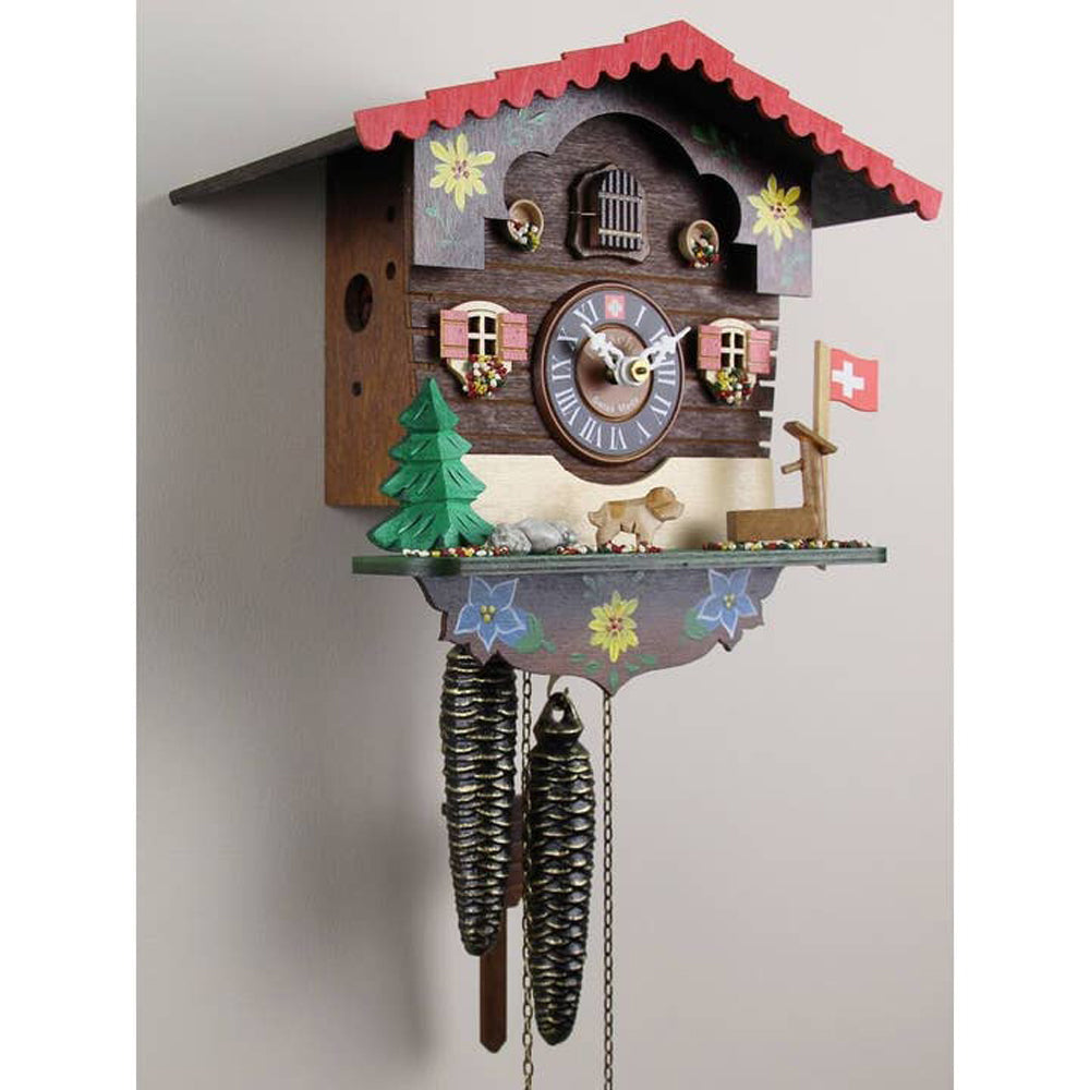 Alpine Flower Chalet Cuckoo Clock-2