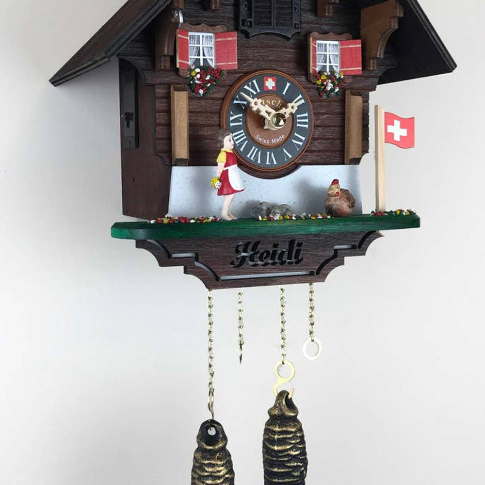 Heidi and Chicken Chalet Cuckoo Clock-2