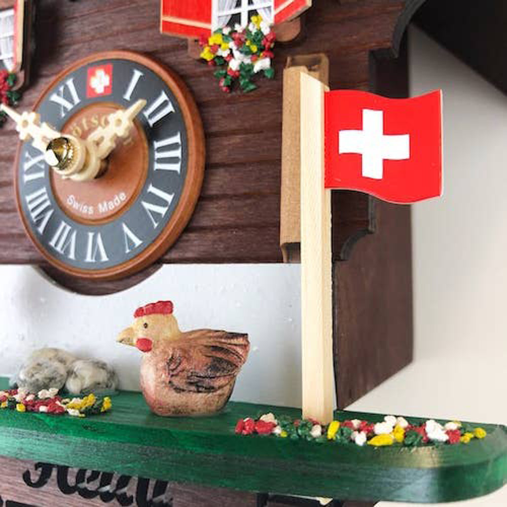 Heidi and Chicken Chalet Cuckoo Clock-3
