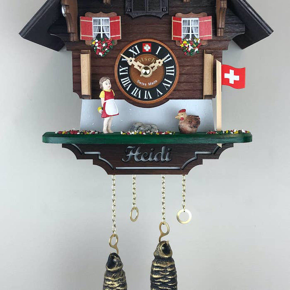 Heidi and Chicken Chalet Cuckoo Clock-1