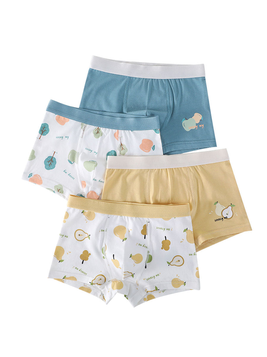 Boys’ Cartoon Pattern Printed Boxer Shorts Breathable Underwear Set-3