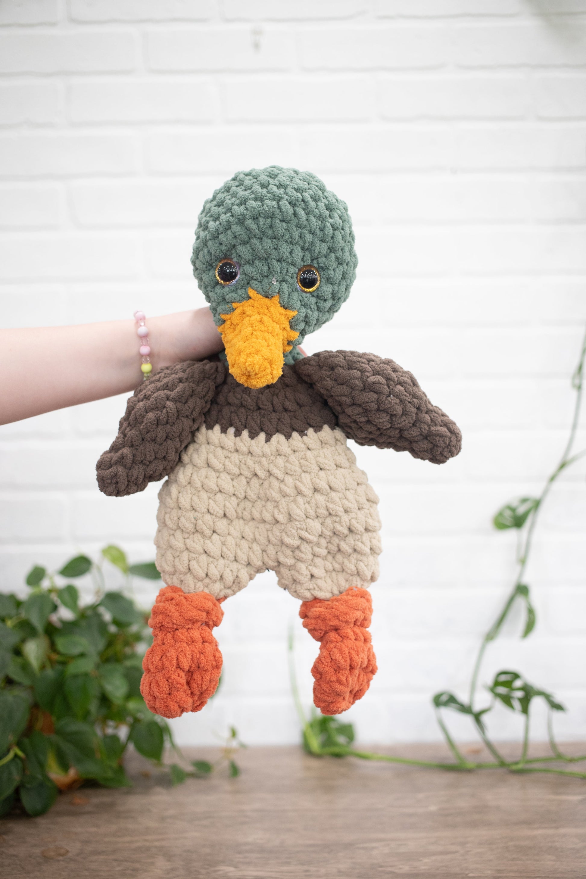 Duck Lovey, Mallard Duck Stuffed Animal, Crochet Duckie Snuggler-2