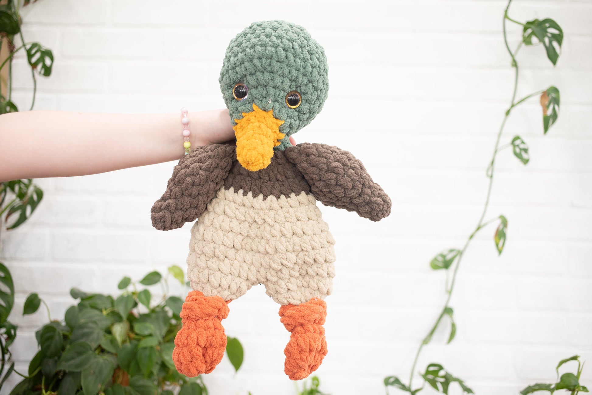 Duck Lovey, Mallard Duck Stuffed Animal, Crochet Duckie Snuggler-0