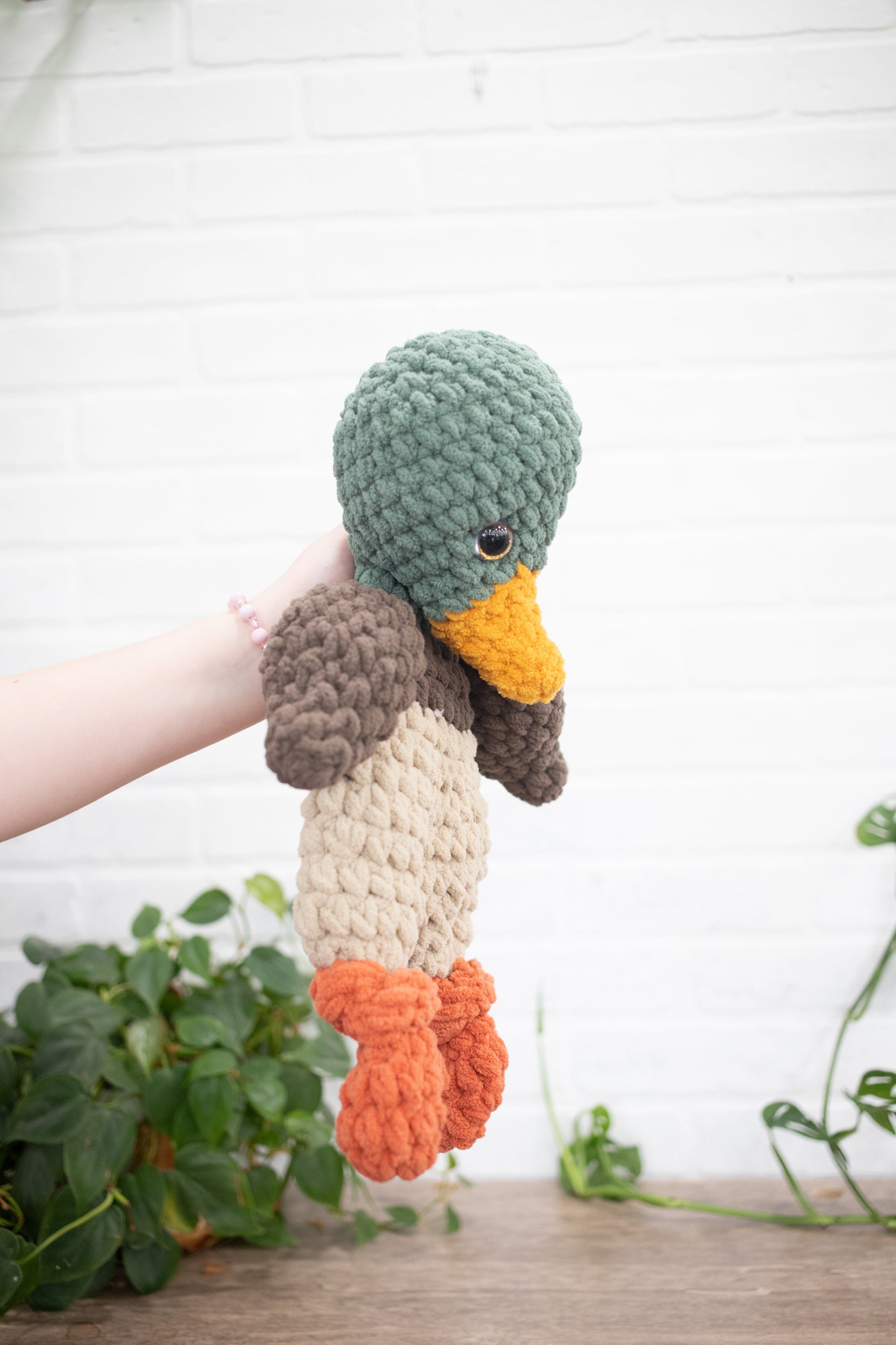 Duck Lovey, Mallard Duck Stuffed Animal, Crochet Duckie Snuggler-1