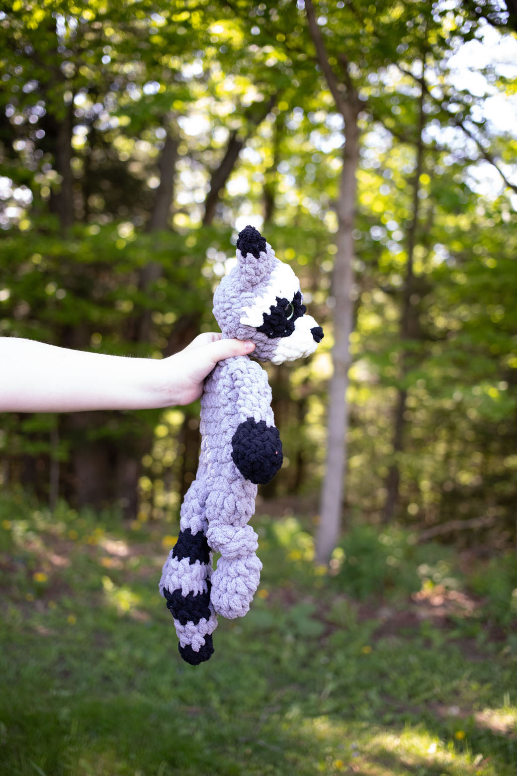 Raccoon Lovey, Raccoon Stuffed Animal, Crochet Raccoon Snuggler-2