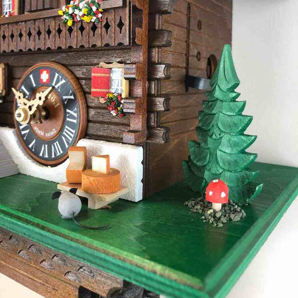Swiss Cheese Chalet Cuckoo Clock-2